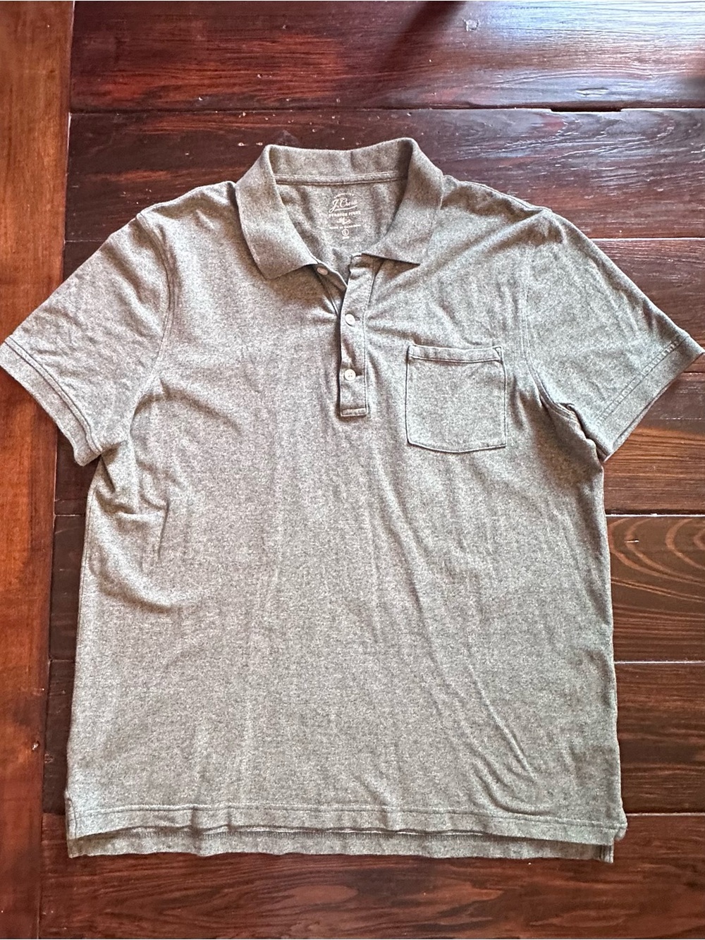 J. Crew Heather Green Short Sleeve Pique Polo